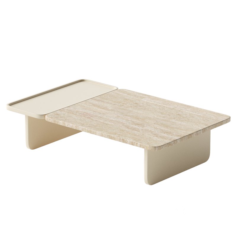 Duo Large Travertine Coffee Table Image 2