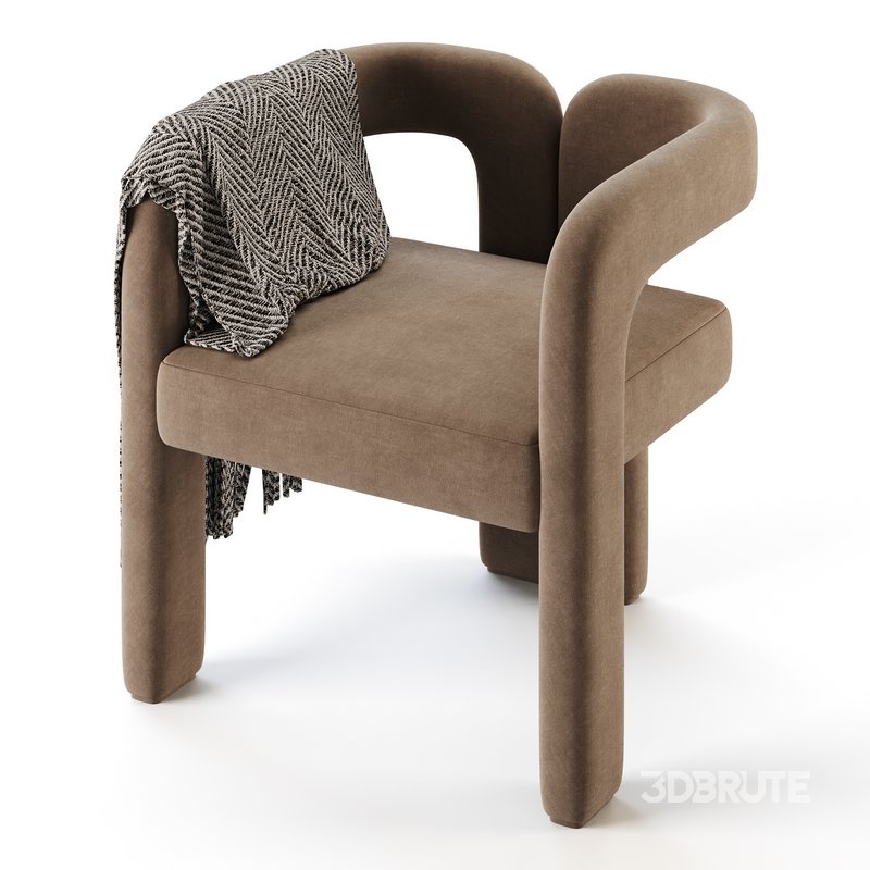 Art Deco Solid Color Arm Chair Image 5