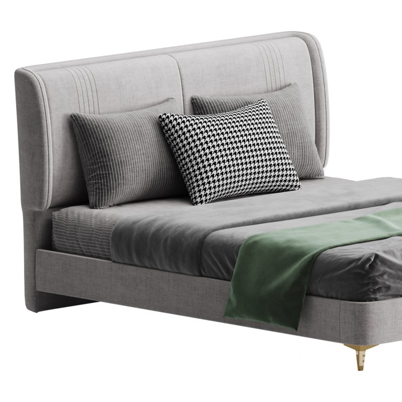 Leather Beige Bed Frame Image 11