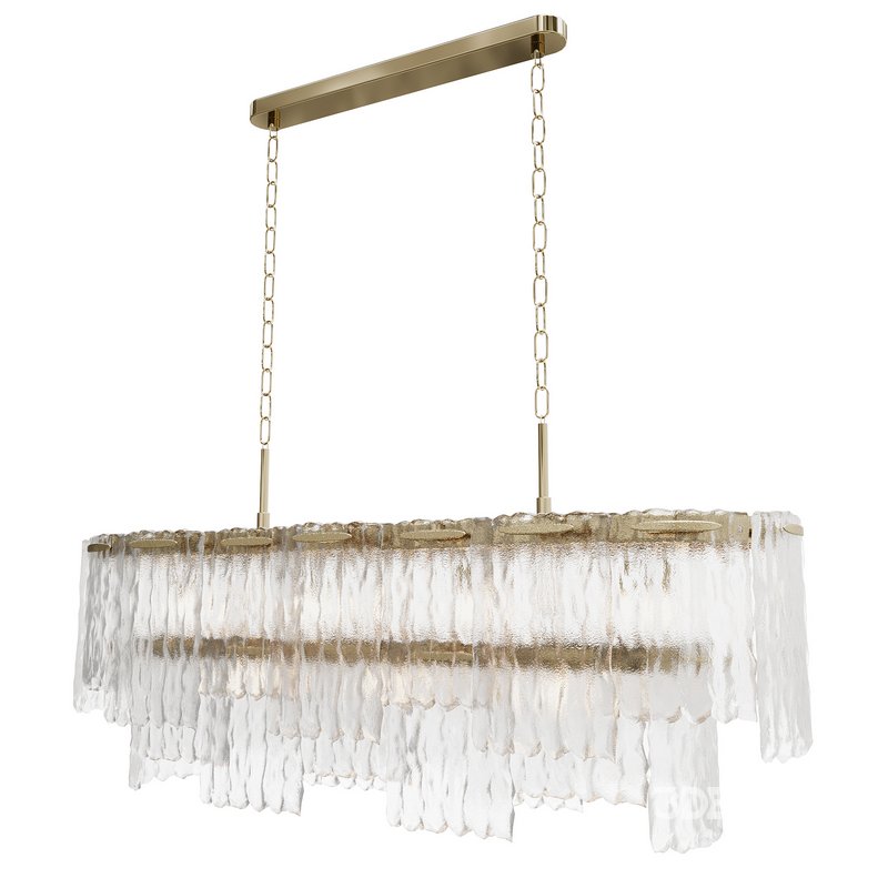 Rectangular pendant chandelier made of ribbed glass 164FA-33125 Garda Decor Image 5