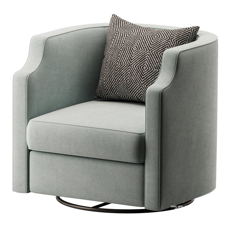 Infinity Swivel Barrel Chair Blue Image 12