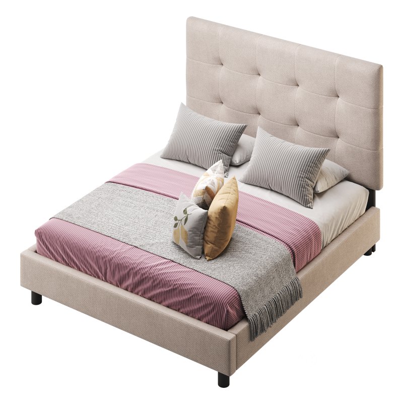 BED Alice Tufted Beige Image 5