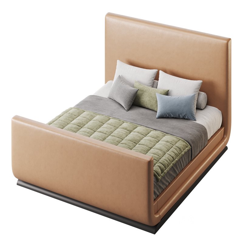 Double bed with upholstered headboard Image 5
