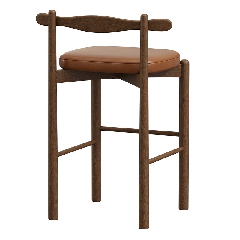 Counter Stool UCA- Dark Brown Wood Image 4