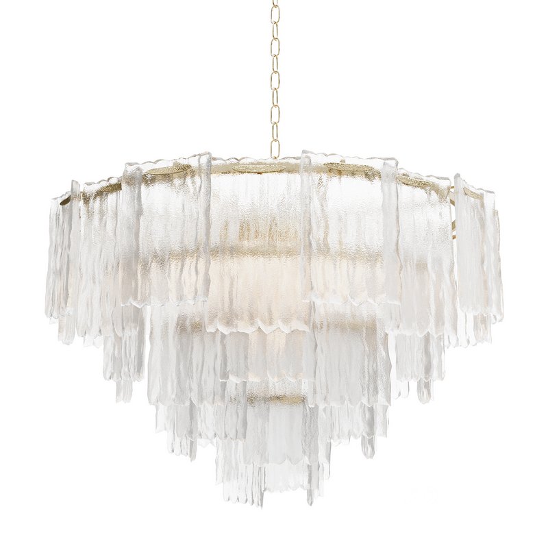 Round pendant chandelier made of ribbed glass 164FA-33128 Garda Decor Image 1