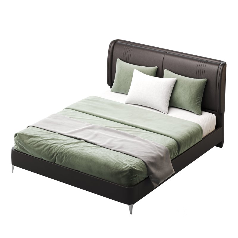 Leather Beige Bed Frame Image 6