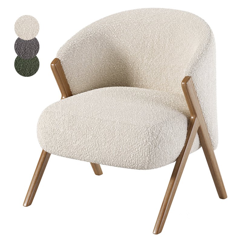 UPHOLSTERED BOUCLE ARMCHAIR Image 2
