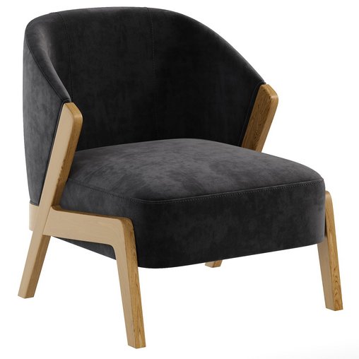 Bronx Frame Fine Chenille Moss Green Turner Wooden Accent Chair