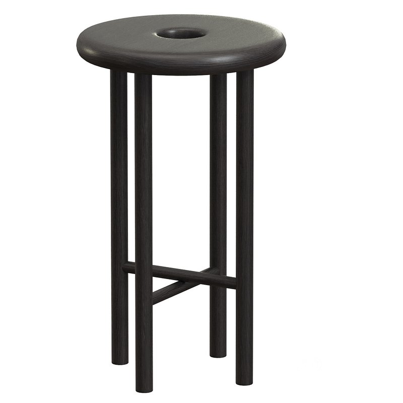 Custom Walnut Wood Round Bar Stool Image 2