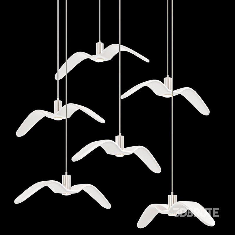 Hanging plastic Led Lamp Bird Image 2