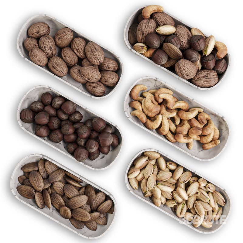 Marble Serving Bowls with Assorted Nuts Image 5