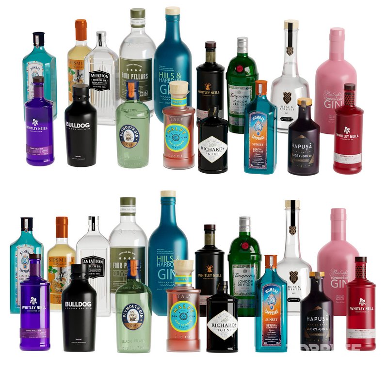 Bottles -40 Bottles:Gins,Rum,Congac Image 1