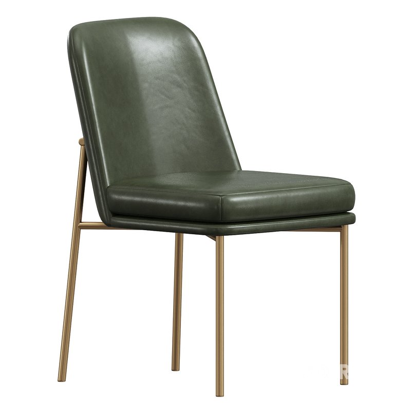 Jack Metal Frame Leather Dining Chair WestElm Image 1