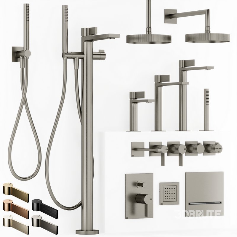Gessi inverso rigato bathroom faucet set Image 5
