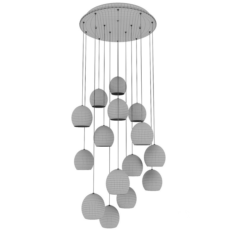 Lazio 15-Light Round Multi-Drop Pendant Currey Company Image 7