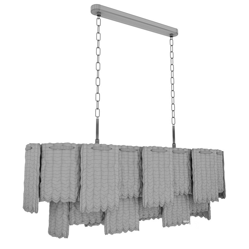 Rectangular pendant chandelier made of ribbed glass 164FA-33125 Garda Decor Image 4