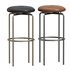 Circular Bar Stool in Bronze and Leather Designed by Craig Bassam - Thumbnail 2
