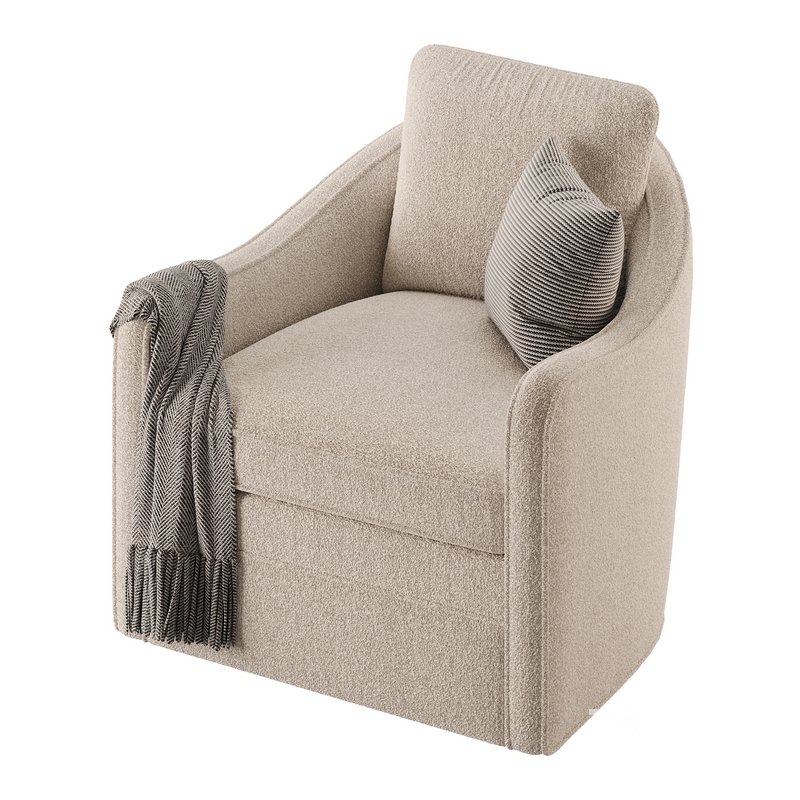 Wide Seat Lounge Swivel Arm Chair Image 8