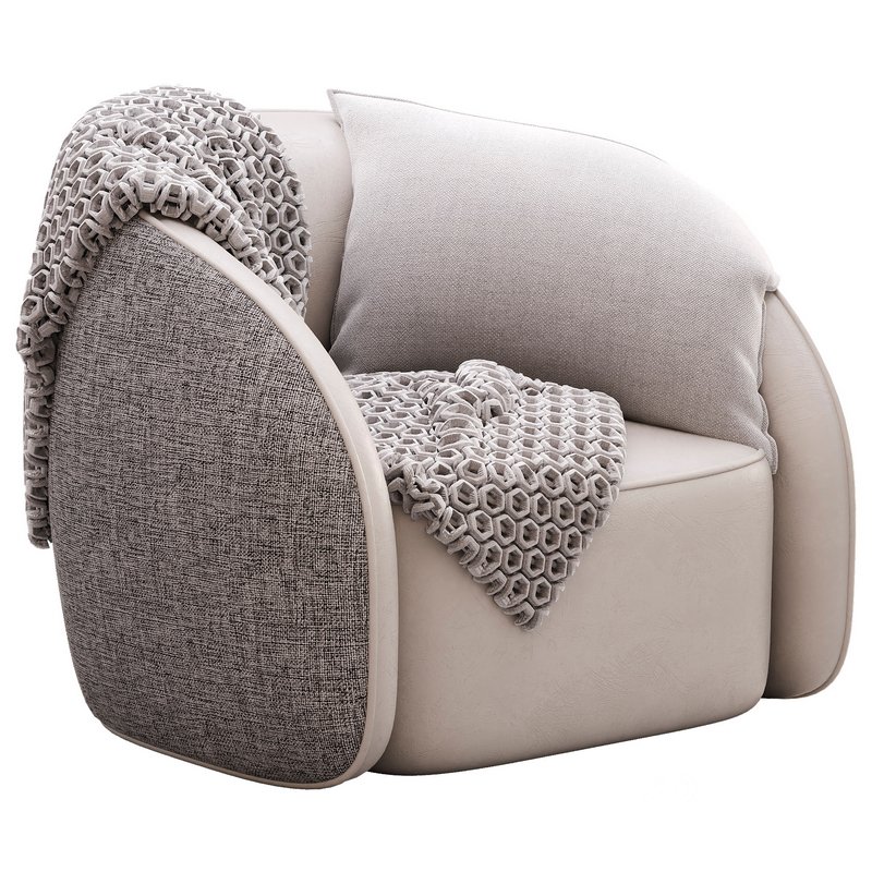 BeigeRed Leather Sofa Chair Image 4