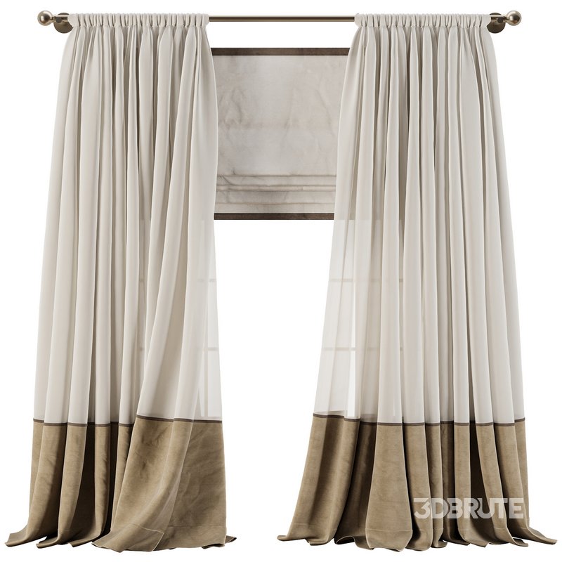 Two Tone Velvet Bottom Curtains 61 Image 3