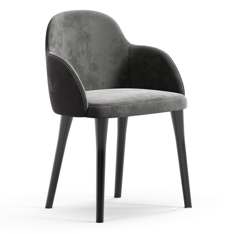 GIULIA GREY VELVET DINING ARMCHAIR Image 5