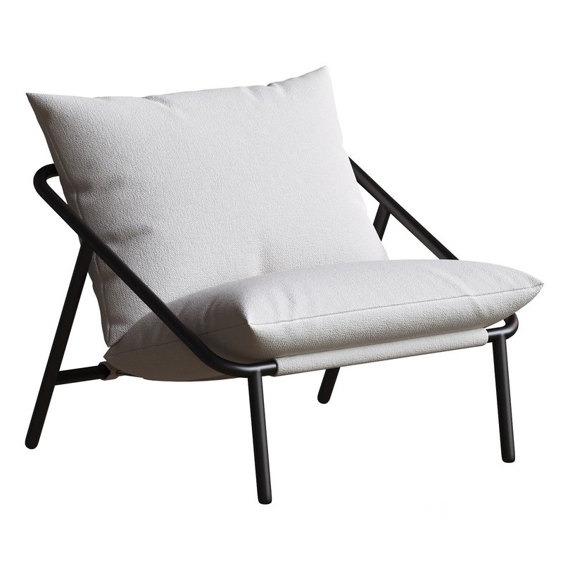 Ayatt Modern Metal Frame Sling Accent Armchair Image 1