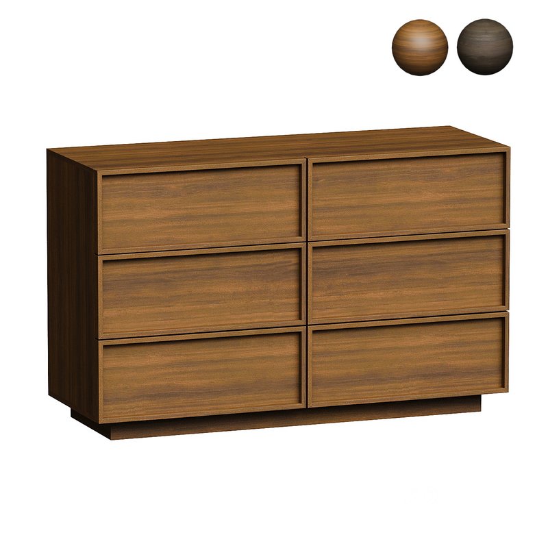 Osaka Six Drawer Walnut Image 1