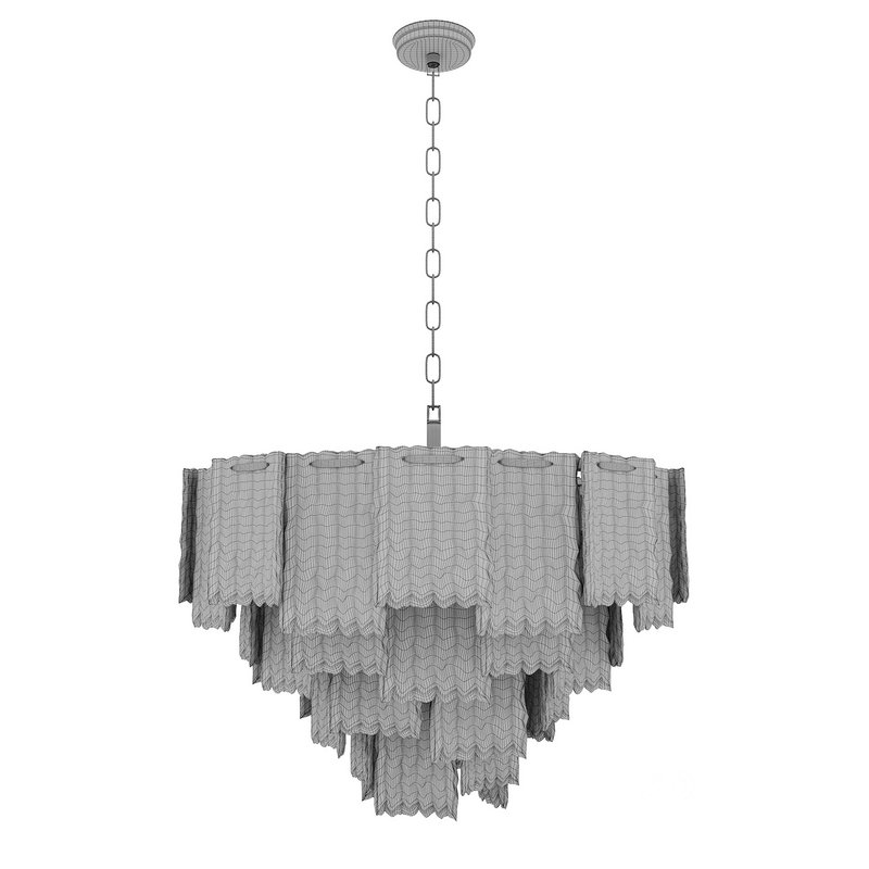 Round pendant chandelier made of ribbed glass 164FA-33126 Garda Decor Image 2