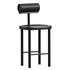 UNA Counter Stool in Black Stained Ash and Upholstered Back by Estudio Persona - Thumbnail 1