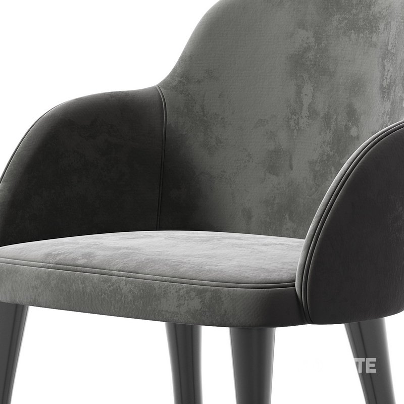 GIULIA GREY VELVET DINING ARMCHAIR Image 6