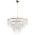 Round pendant chandelier made of ribbed glass 164FA-33126 Garda Decor - Thumbnail 1