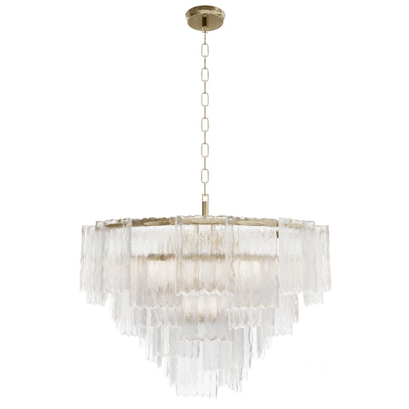 Round pendant chandelier made of ribbed glass 164FA-33126 Garda Decor Image 1