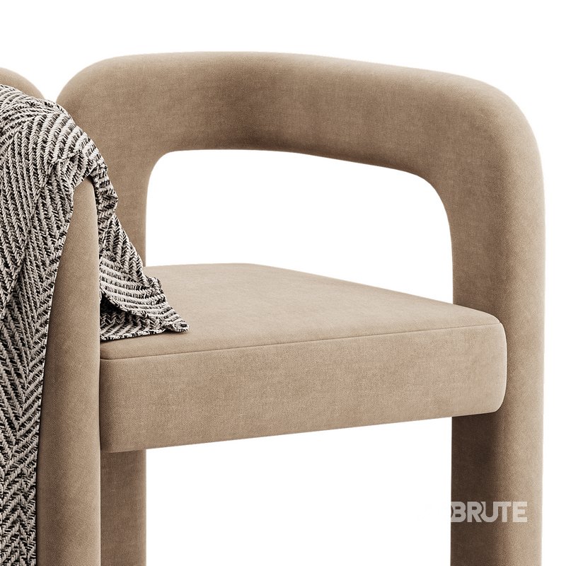 Art Deco Solid Color Arm Chair Image 10