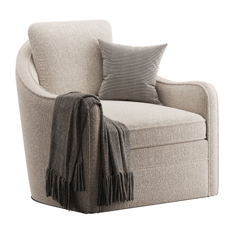 Wide Seat Lounge Swivel Arm Chair Image 10