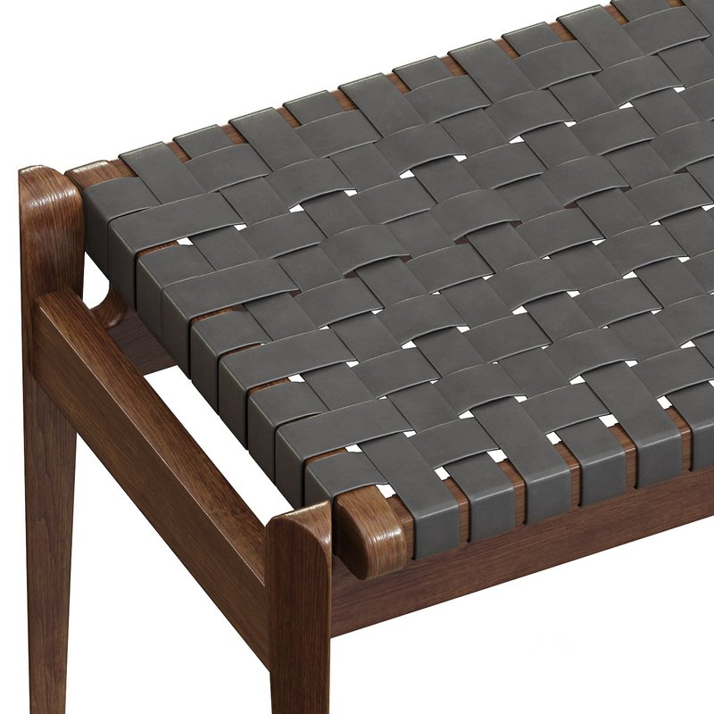 Kenan Genuine Leather Bench Image 2