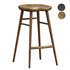 Alma Brown Solid Wood Bar Stool - Thumbnail 2
