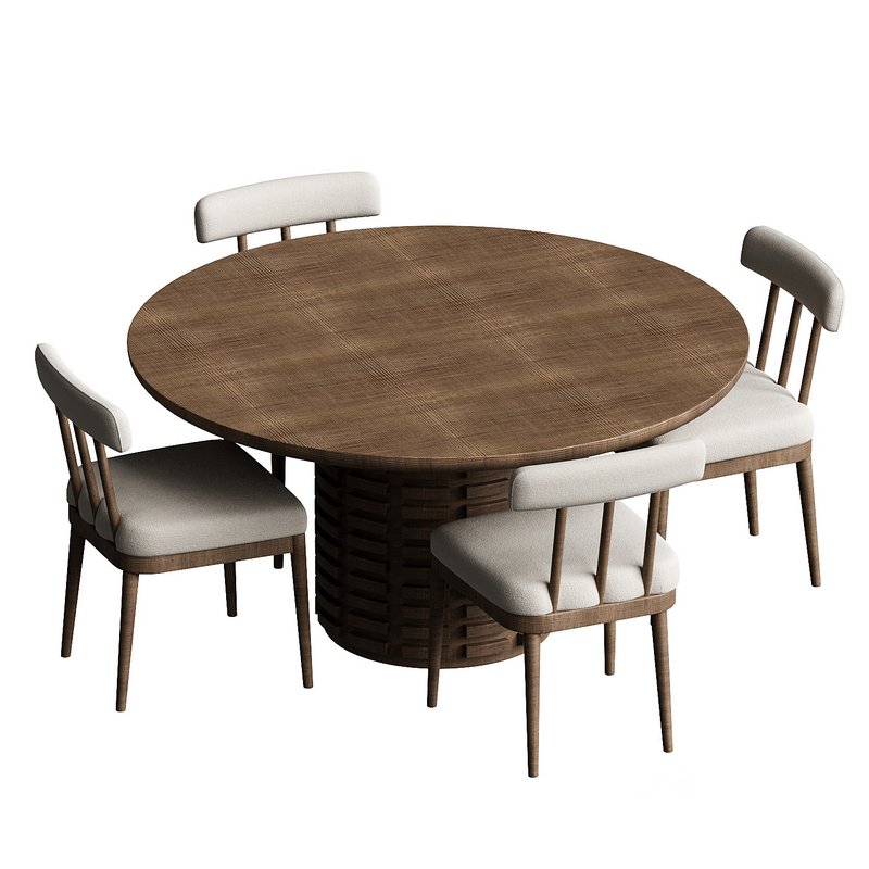 Arcos Oak Wood Dining Table chair Image 2