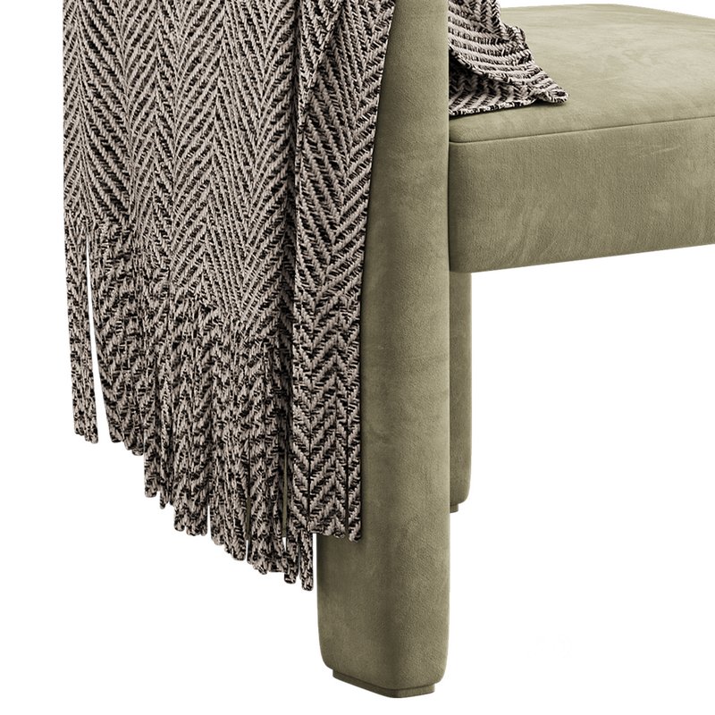 Art Deco Solid Color Arm Chair Image 9