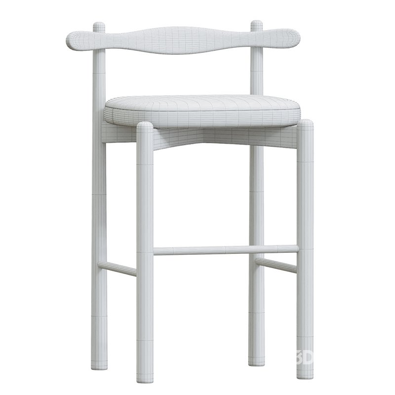 Counter Stool UCA- Dark Brown Wood Image 5