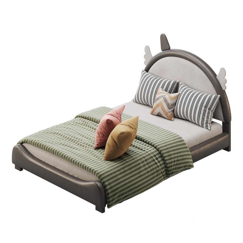 Full Size PU Leather Upholstered Princess Bed Image 8