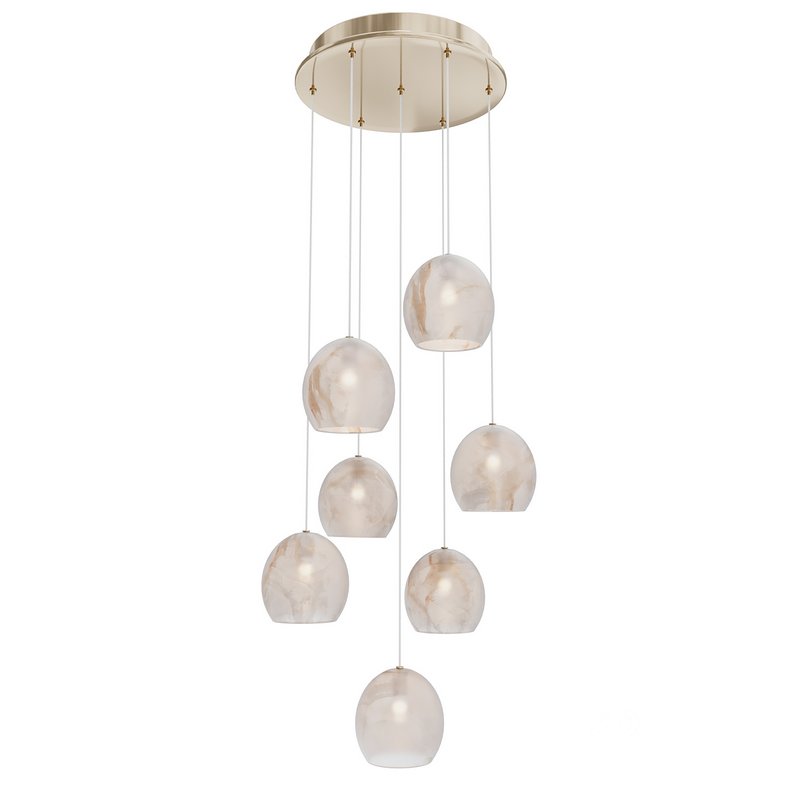 Lazio 7-Light Round Multi-Drop Pendant Currey Company Image 5