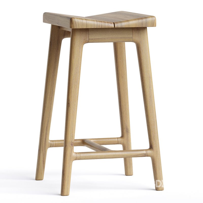 Handmade modern large oak stool Image 1