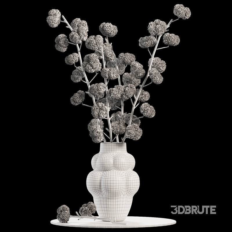 Beautiful Cotton Branches in a Ceramic Vase Image 2