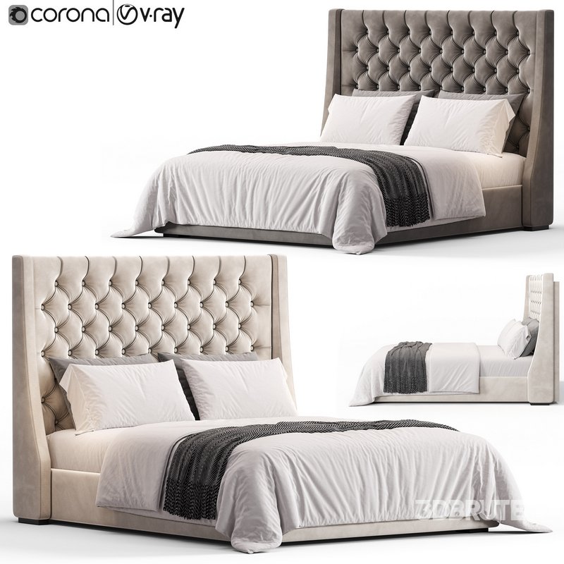 Barron Beds Zoya Grandeur Curved Wingback Bed Image 12