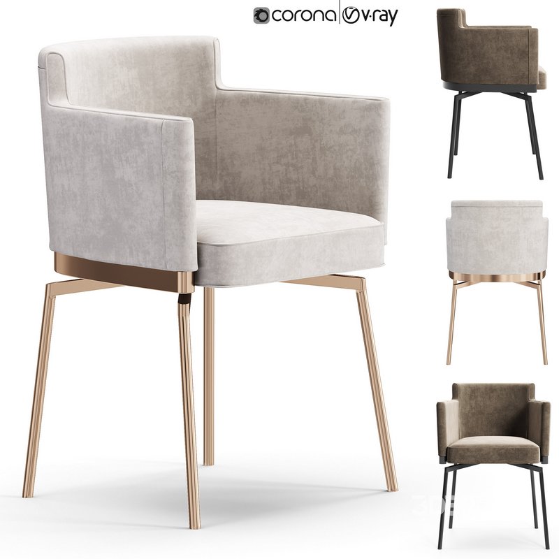 EVORA METAL LEGS UPHOLSTERED CHAIRS Image 1