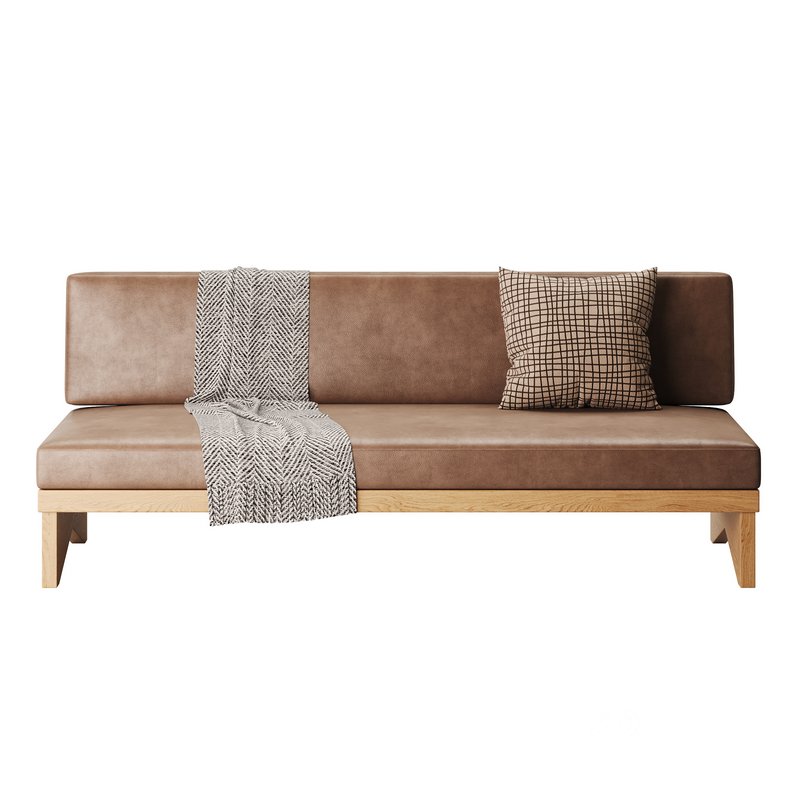Pierre Leather Armless Loveseat Image 9