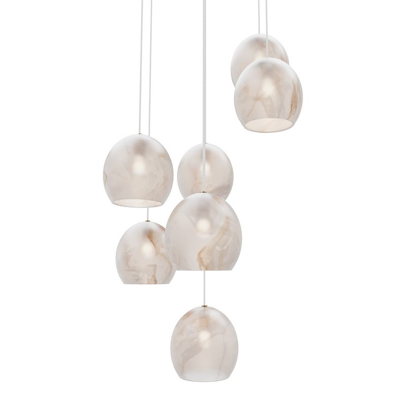 Lazio 7-Light Round Multi-Drop Pendant Currey Company Image 6
