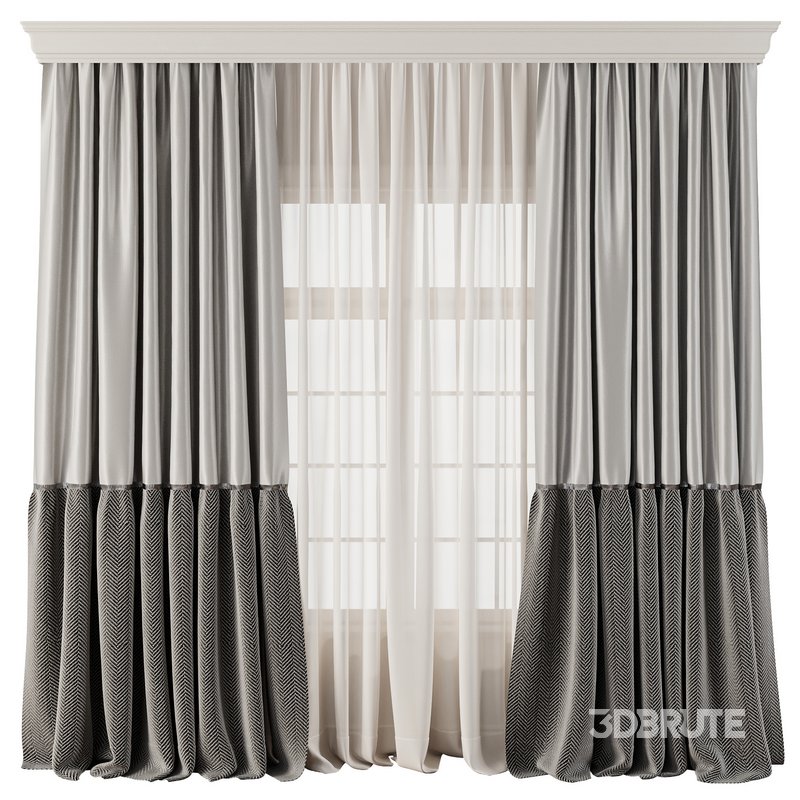 Herringbone Patterned Bottom Curtains 62 Image 3