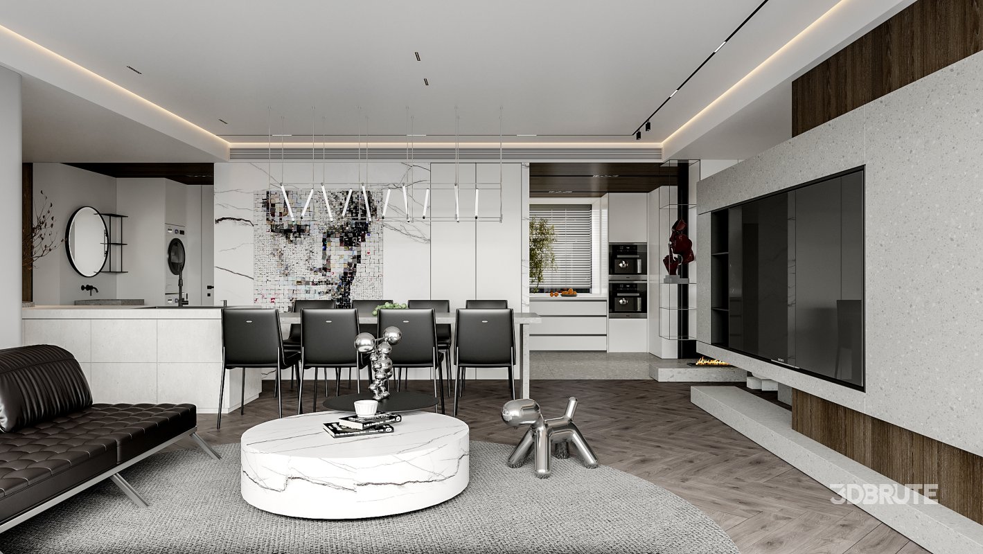 Living Room Dining Room Kitchen Image 2