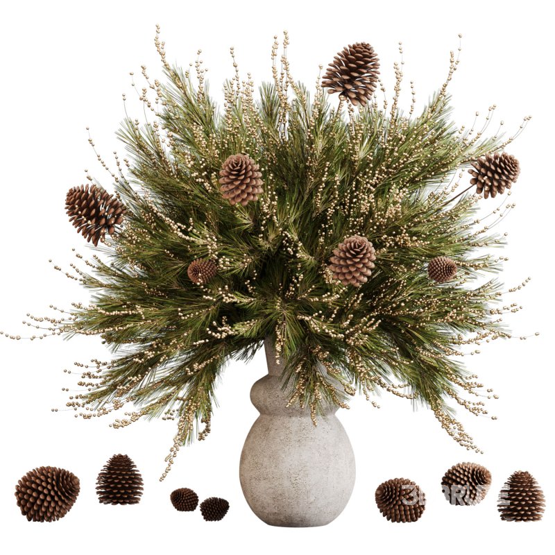Winter pine fruit vase Image 6